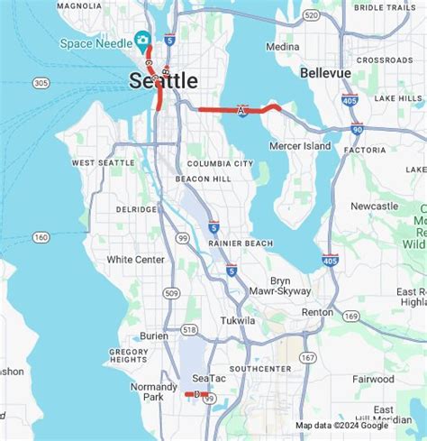 google map washington state.